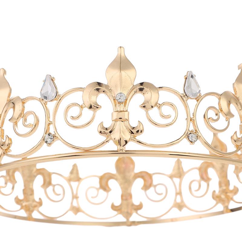 Europäische und amerikanische Barock Strasslegierungskrone für Männer und Frauen - Party- und Abschlussball-Kopfschmuck