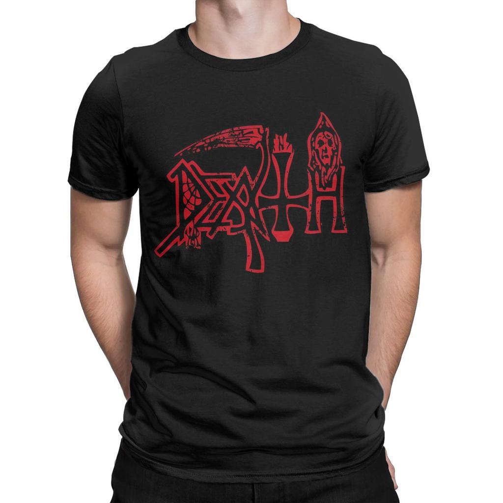 Death Band T-Shirt für Herren Lässig 100% Baumwolle T-Shirt Rundhalsausschnitt Kurzarm T-Shirts Bedruckte Kleidung