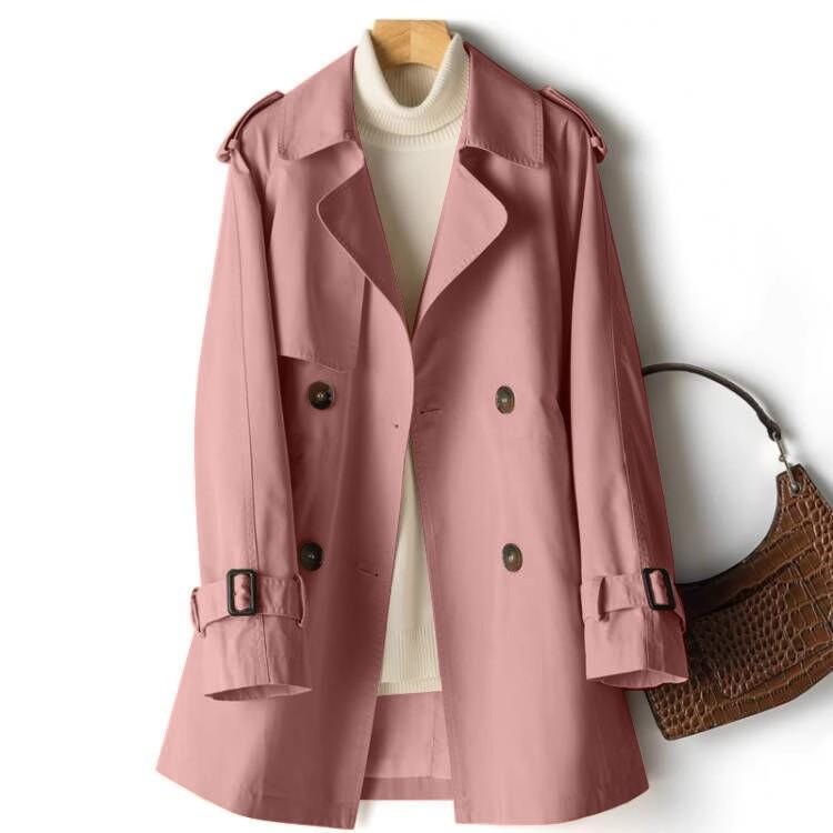Giacca Antivento Casual da Donna di Media Lunghezza a Sezione Sottile con Cappuccio per Primavera e Autunno Antivento in Vita