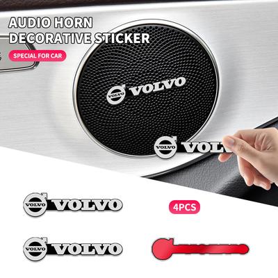 2/4pcs 3D Aluminum Speaker Stereo Speaker Badge Emblem Sticker for XC40 XC90 V40 V90 V60 XC60 S80 S60 S90 C40 V70 XC70