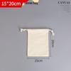 Customizable Thick Canvas Drawstring Bag - Festival Souvenir, Wear-Resistant, Small Size, White Cotton