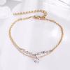 Fashion double layer heart-shaped crystal bracelet female engagement wedding bracelet