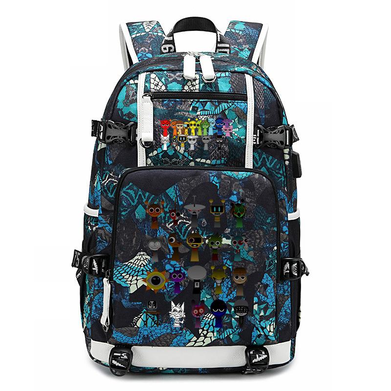 Student Schoolbag Creative Game Music Box Cartoon Weekly Printing Lace Lightweight Spine Backpack