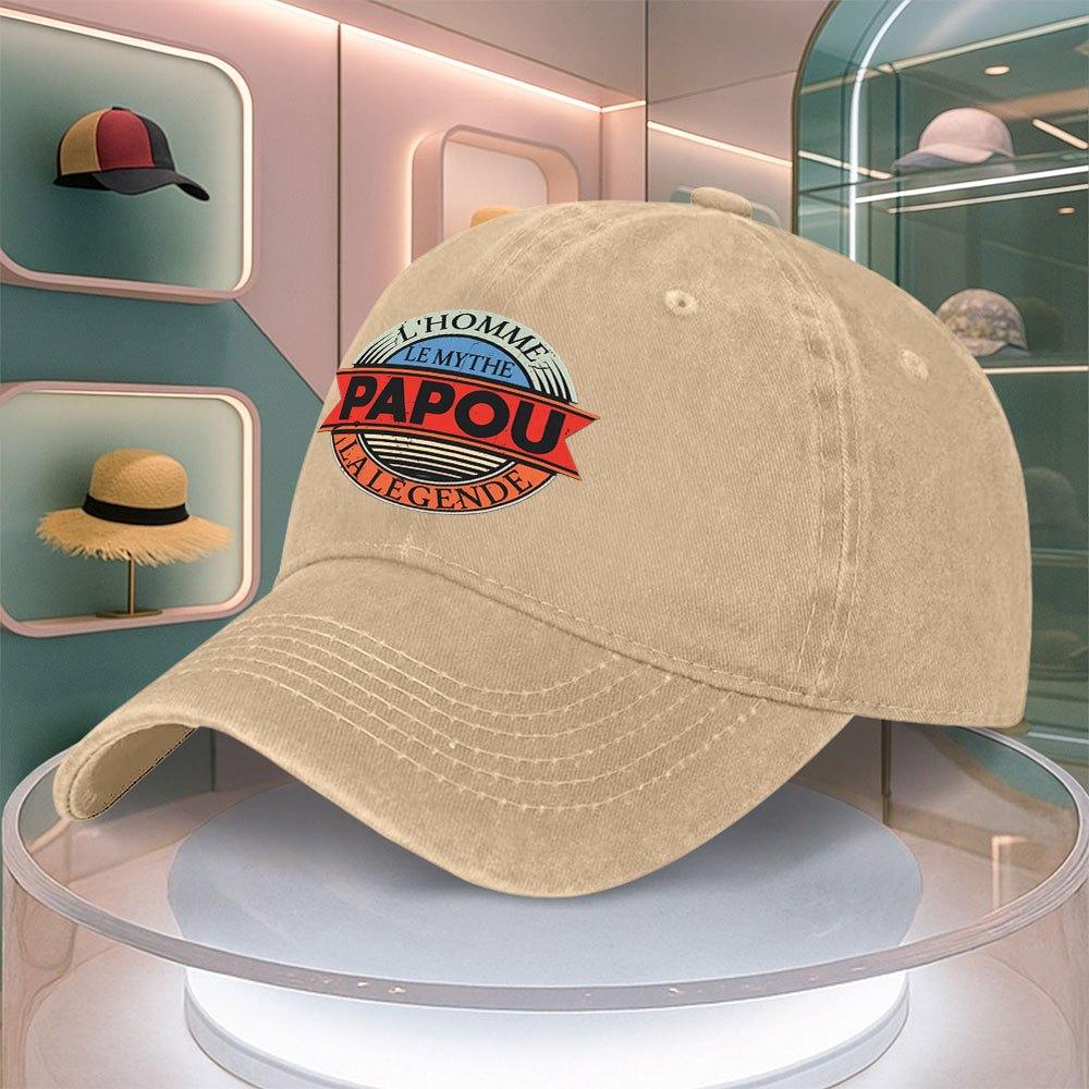 Casquette de Baseball Papou Rétro à Imprimé Lettres Pour Hommes Femmes Visière Courbée Casquette Papa Réglable Langue de Canard Plusieurs Couleurs