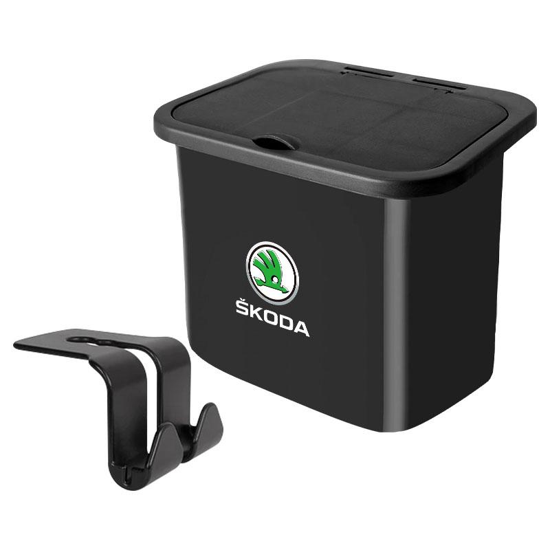 Car Seat Back Hanging Trash Can Storage Case Rear Row Organizer For Skoda Octavia MK2 MK3 2 3 A7 Fabia Karoq Kodiaq Superb Rapid Kamiq