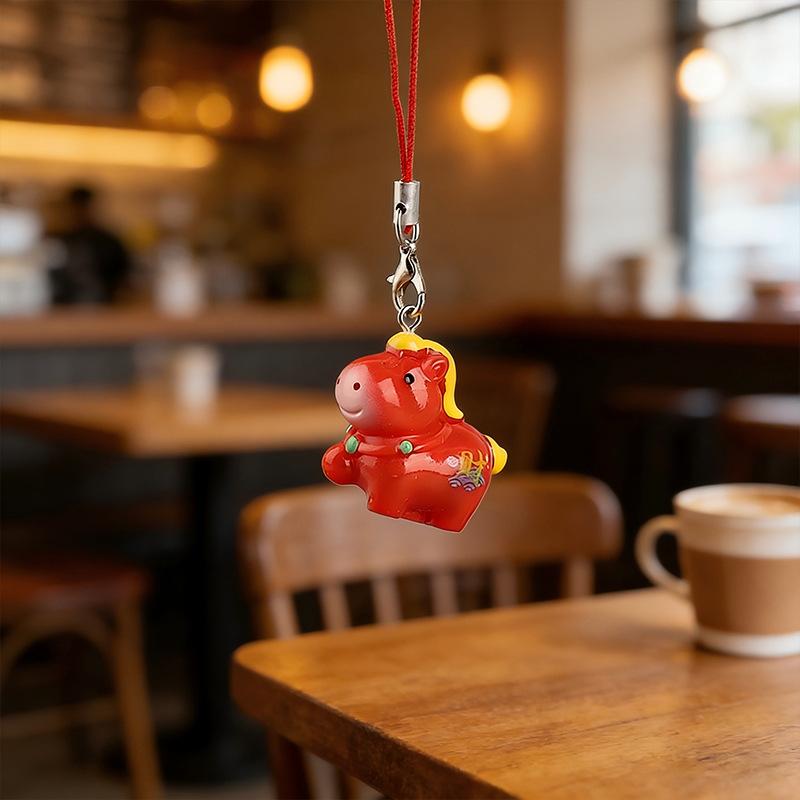 Cute Flocked 3D Resin Bear Keychain Sweet Creative Student Phone Chain Pendant Bag Accessory Phone Strap Gift