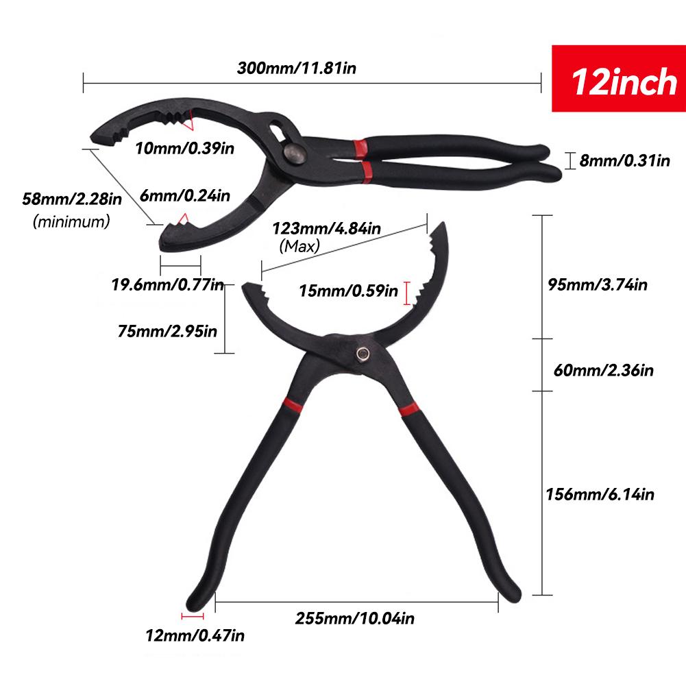 10"/12" Adjustable Car Oil Filter Wrench Removal for Engine Filters Conduit Fittings Auto Vehicle Maintainance Repair Hand Tool
