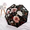 1 PC Automatic Folding Umbrella - Roses and Butterflies Pattern, Portable & Foldable Design with 8 Ribs, Christmas Birthday Gifts