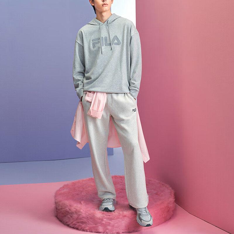 New FILA Sweatshirt Unisex Gray Heather Gray F51U338298FMG