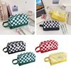 Checkered Pencil Pattern Case Large Capacity Stationery Makeup Cosmetic Gift Bag