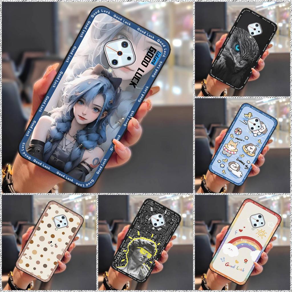 Waterproof Cute Phone Case For VIVO V17/Y9S/X50 Lite/V1945A Durable Cartoon Silicone Soft Case Anti-knock Cover TPU