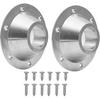 TonGass (2-Pack, Sliver) Aluminum RV Table And Floor Mounting Base (Standard Size) With 12 Mounting Screws For Camper Trailer, RV Camper Metal