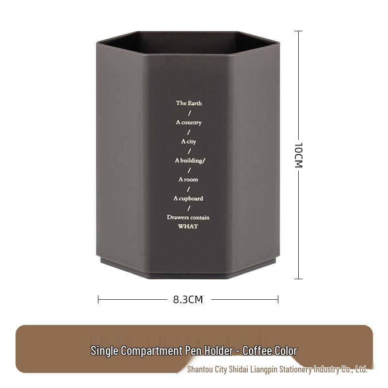 Creative Hexagonal Pen Holder - Large Capacity for Office or Student Desk
