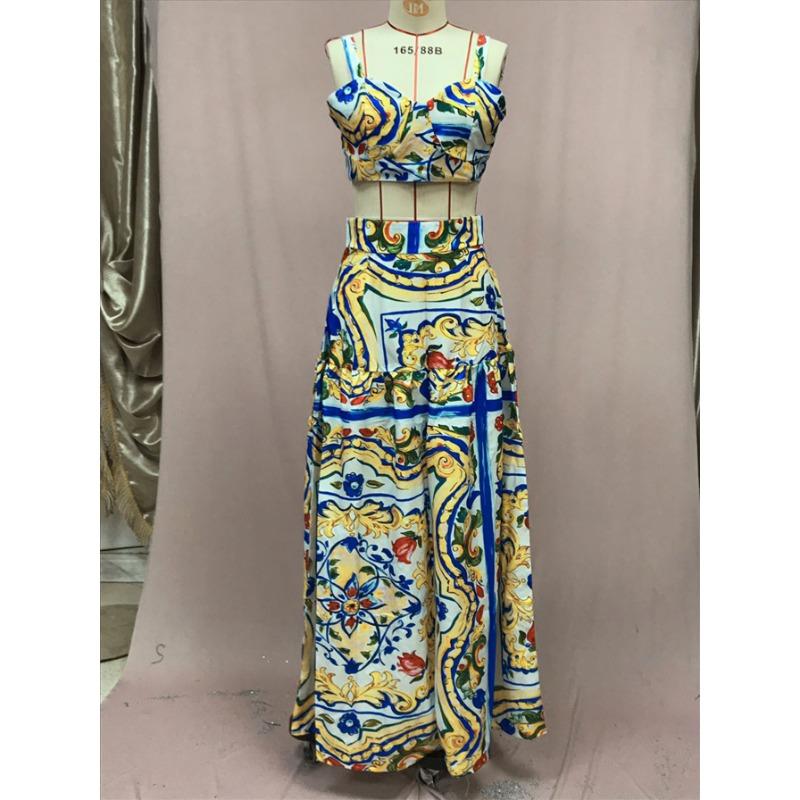 Women's Summer Temperament Halter Printed Casual Beach Dresses