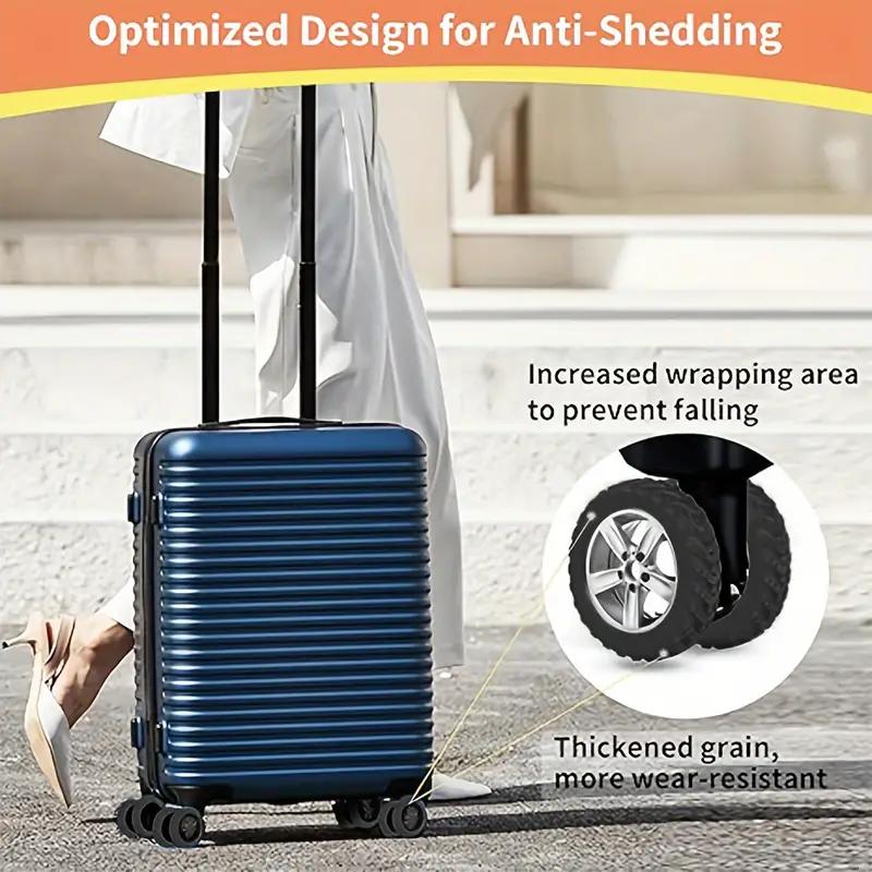 8pcs Suitcase Wheel Rubber Cover Roller Silent Shock-Absorbing Sleeve Universal Wheel Protective Sleeve Travel Accessories