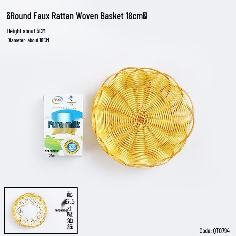 Rattan-Style Plastic Snack & Serving Basket