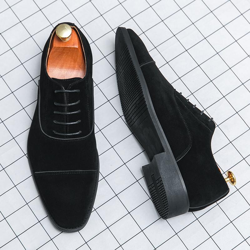 

Мужские деловые туфли Черные Коричневые Матовые Кожаные Вставки Высокое Качество Дерби Свадебные Банкетные Туфли Размер 38-48 Мужская Обувь 48 чёрный