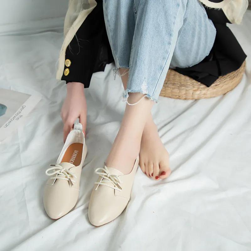 Women Spring and Autumn Shoes Solid Color Lightweight Flat Shoes Versatile Large Size Soft Casual Shoes