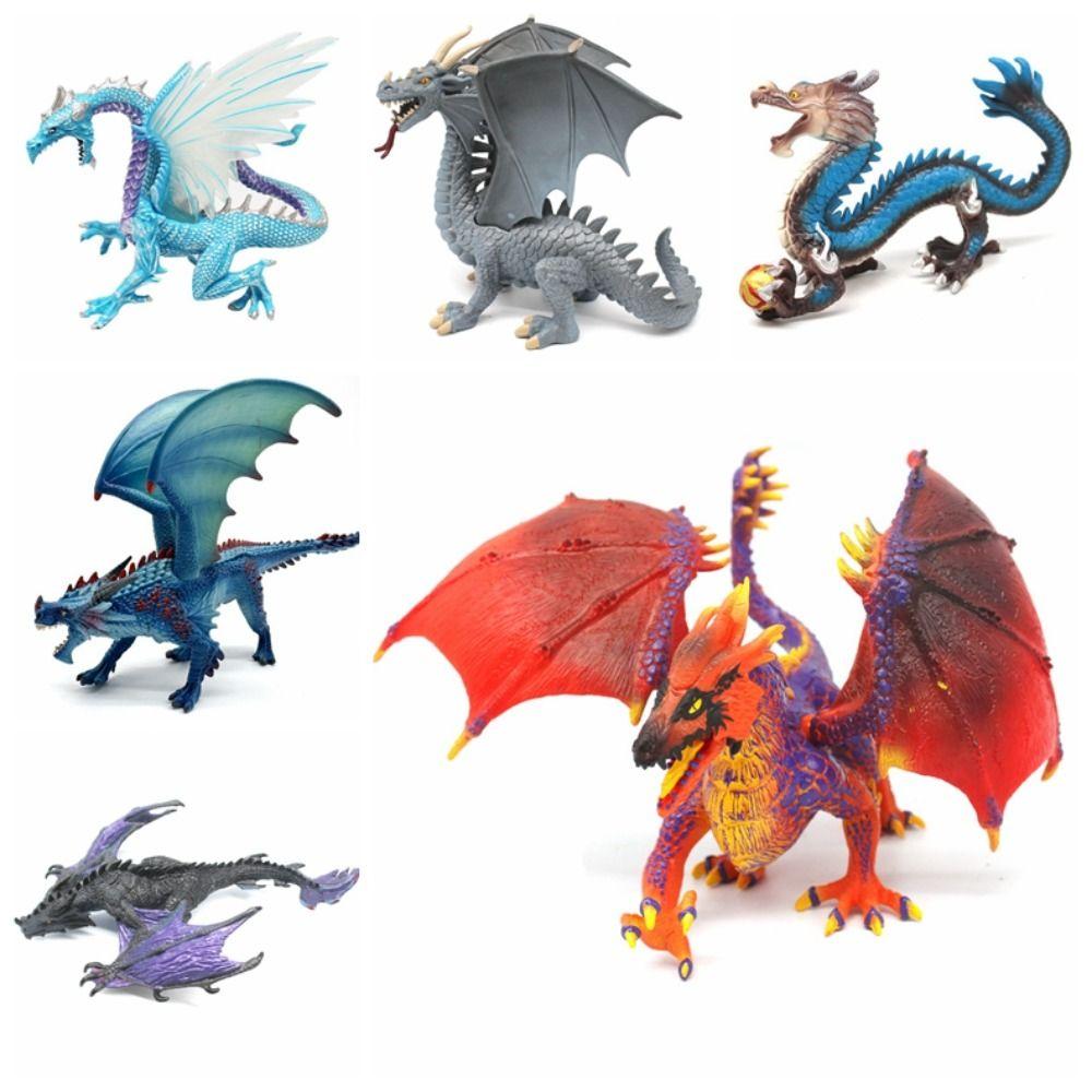 Ice Flying Dragon Myth Dragon Figures Fire Bullfighting Dragon Animal Model  Collection