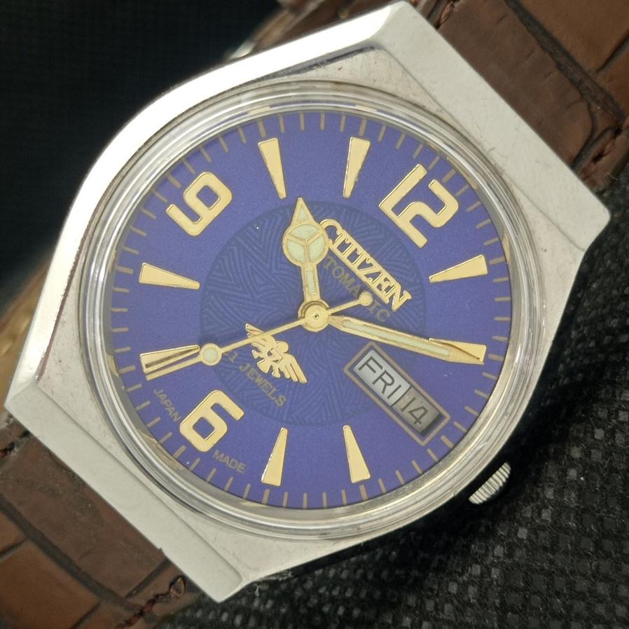 

Б/У CITIZEN AUTOMATIC 8200 JAPAN MENS DAY/DATE BLUE WATCH a311357-2 Sku593a-a311357