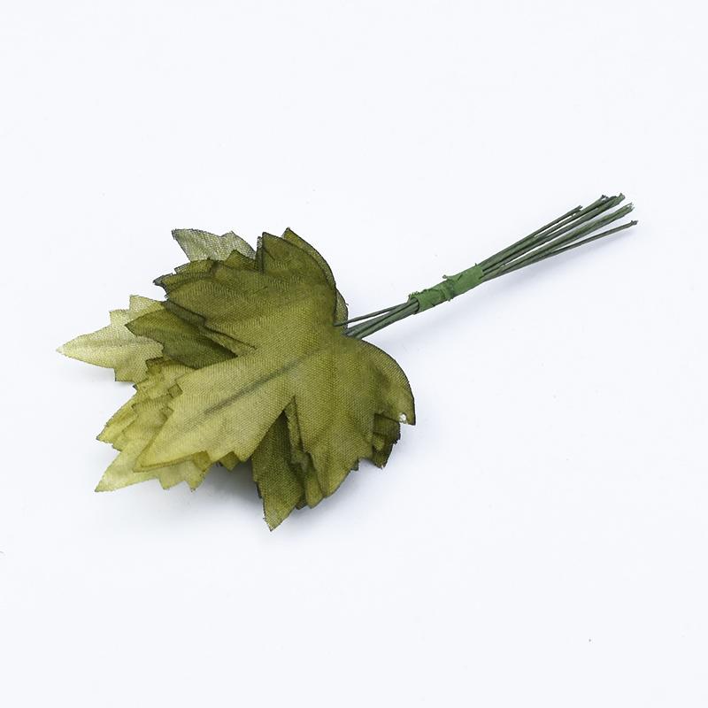 12pcs Fake Leaf Silk Green Leaves for Party Wedding Home Decoration Scrapbooking Craft Diy Gifts Box Cheap Artificial Plants