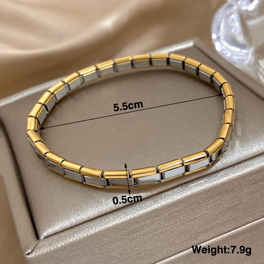 

Greatera 5/10mm Two Tone Titanium Steel Bracelet Men Simple Elastic Metal Stainless Steel Watch Strap Women Detachable Bangle