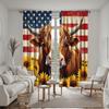 2 stücke HD Amerikanischen Flagge Sonnenblume Highland Kuh vorhang Gelb krawatte digital gedruckt vorhang Home Decor stil Schmücken wohnzimmer