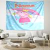 Custom Name Peppa Pig Print Tapestry, Backdrop, Easy Setup, Ideal for Bedroom, Office & Living Room, with Aesthetic Wall Hanging Decor.