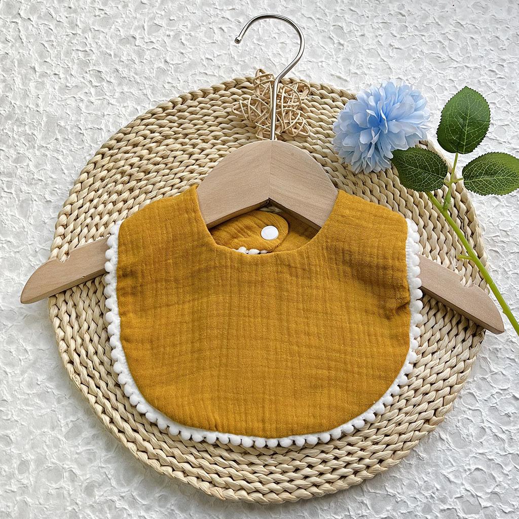 Babero de saliva cómodo de color puro algodón de azúcar para niños y niñas Toalla de saliva de encaje sólido para bebé Toalla de saliva Suministros para bebés