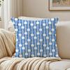 Blue And White Geometric Pillow Case Double-Sided Plush Sofa Cushion Covers Organic Breathable Invisible Zipper