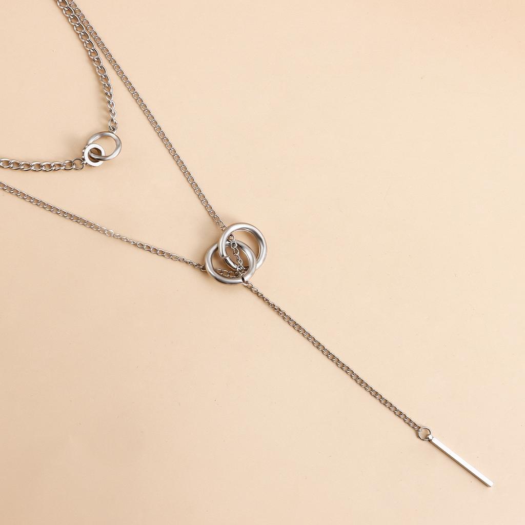 Vintage Double Round Necklace Women Jewelry Accessories Bohemian Tassel Pendant Gifts