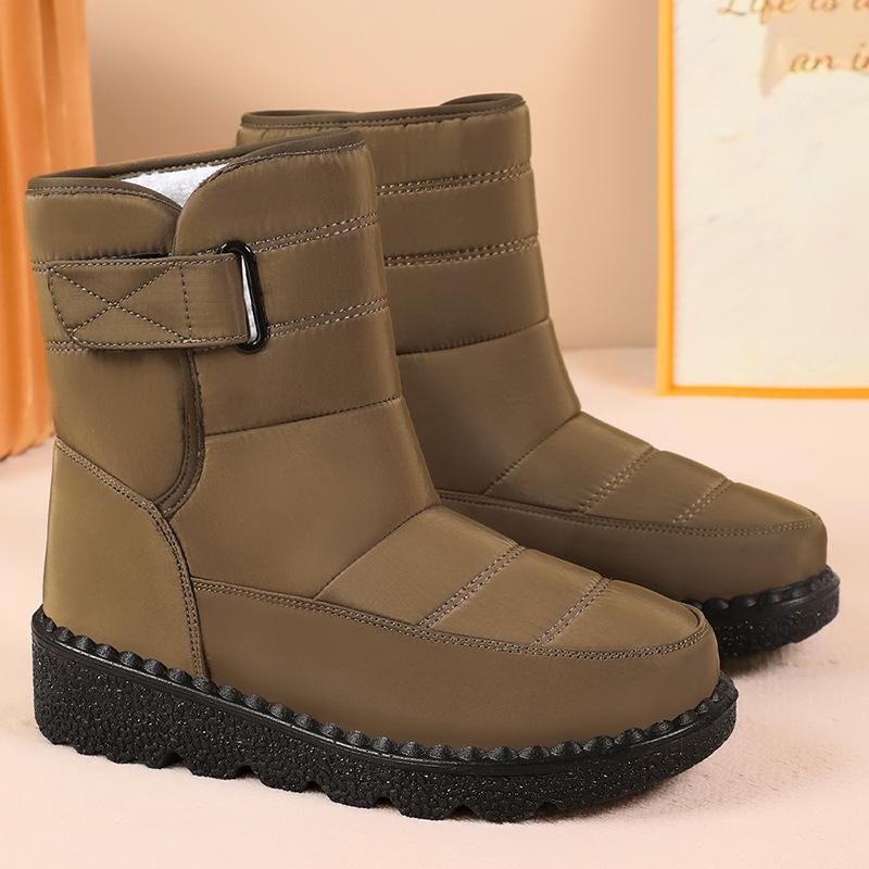 New Large-sized Long Boots Warm Fleece and Thickened Cotton Shoes Snow Boots