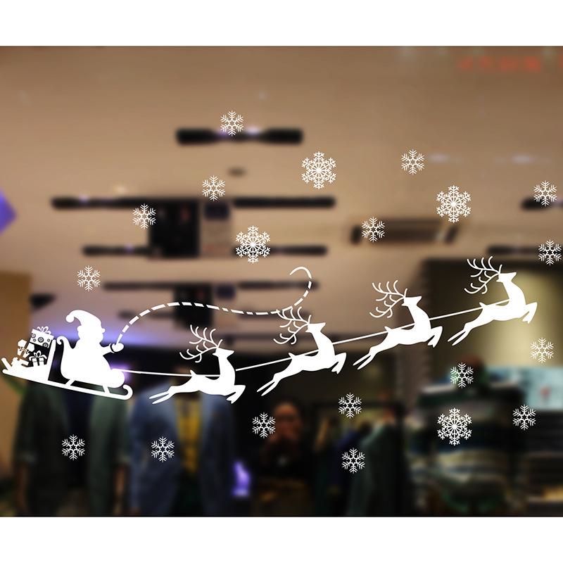 72x54CM White Christmas Static Cling Window Decal