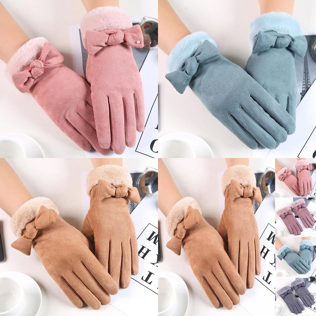 Luxurious Winter Warm Thick Soft Cashmere Touch Screen Gloves For Stylish Women Ladies