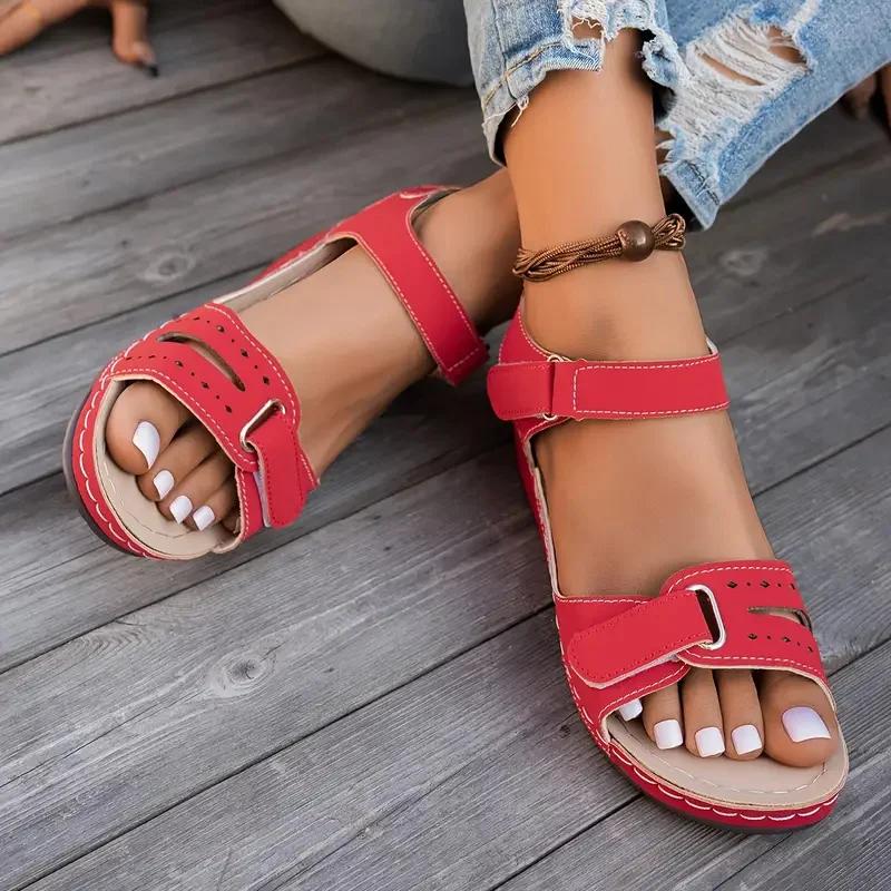 Fashion New Open Toe Fashion Women Sandals New Summer 2025 Soft Sexy Shoes Women Wedge Buckle Women Orthopedic Sandals Footwear Female