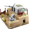 WW2 Military German Fortress Scene Building Blocks North African Trench Ruins Positions Bunker War Base Weapon Bricks Toys Boys