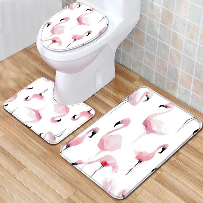 Textured Toilet Three-Piece Floor Mat Bathroom Three-Piece Carpet Doormat