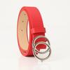 Double Ring Buckle Belts Simple Solid Color PU Leather Waistband Classic Jeans Pants Belt Dress Coat Girdle For Women