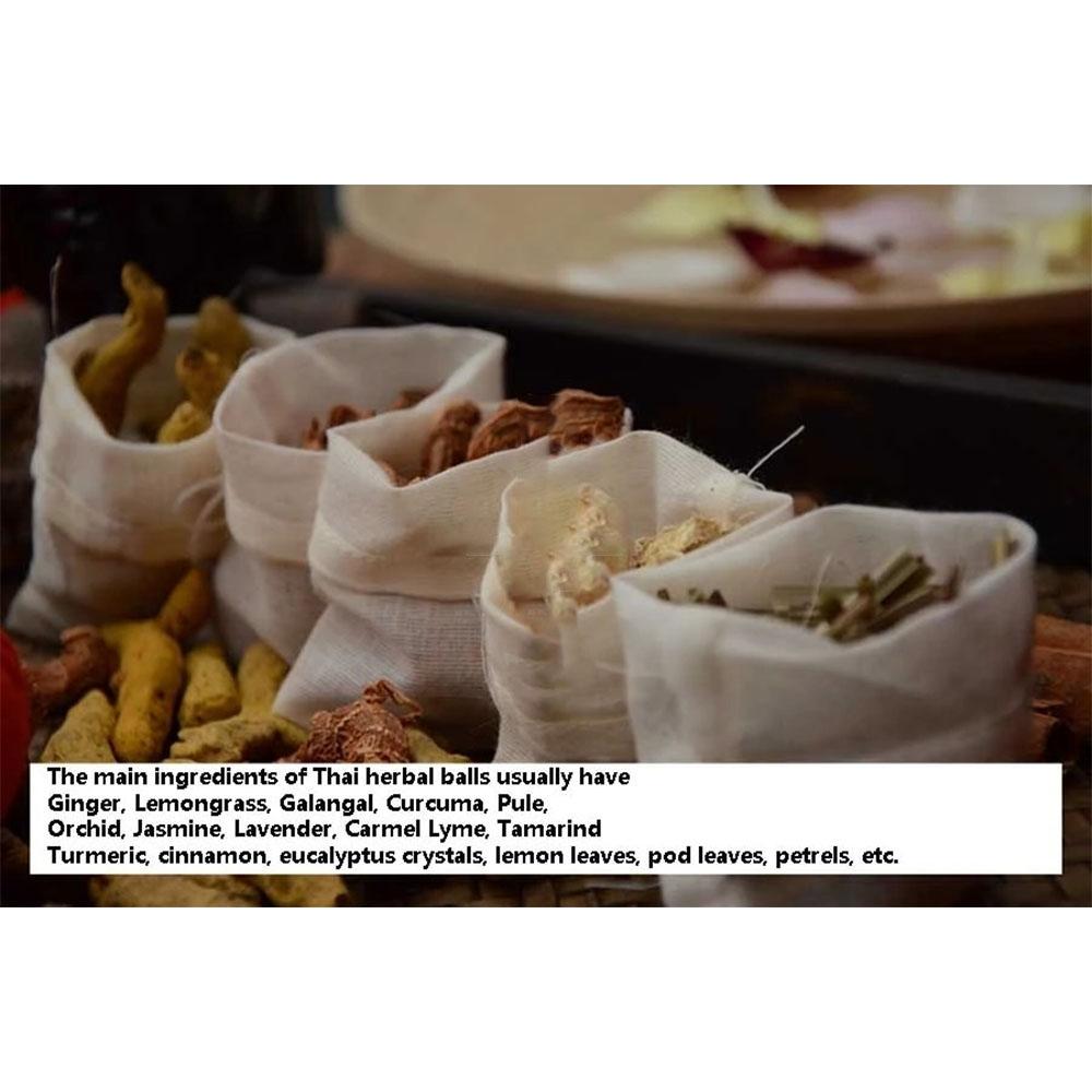 A Pair of 200g Thai SPA Hot Compress Packs - Home Herbal Massage Balls for Face & Body Relaxation & Health Care