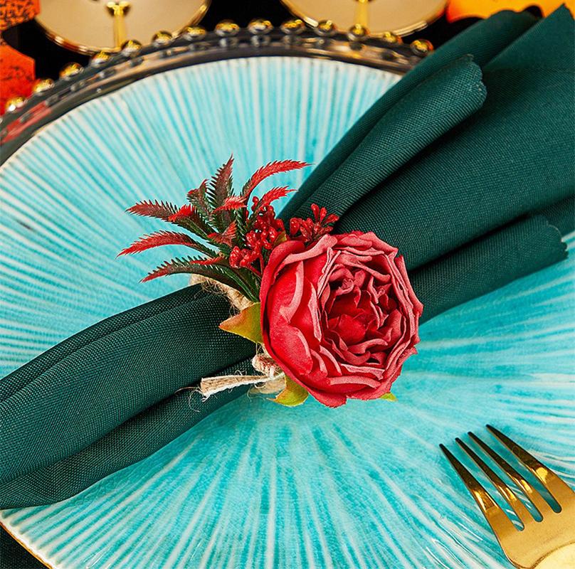 Simulation Napkin Buckle Western-style Upscale Restaurant Mouth Cloth Ring Mori Creative New Simulation Rose Napkin Ring