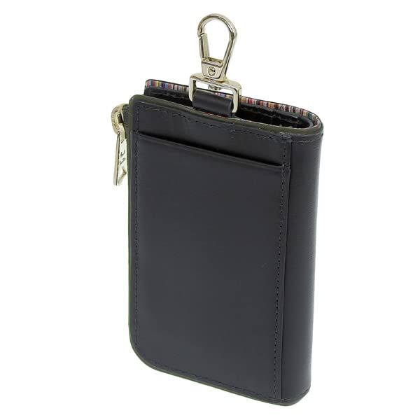 Key Case Outlet Smart Key Case with Eggplant Scan Leather Brand BPS422 [Paul Smith] Men's Multi-stripe (DARK GREEN/Green) [Item]