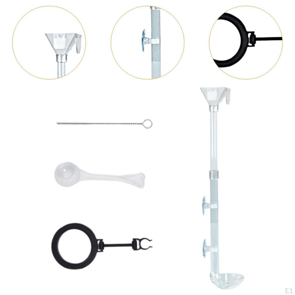 Aquarium Feeding Tube and Dish Set with Cleaning Brush for Shrimp
