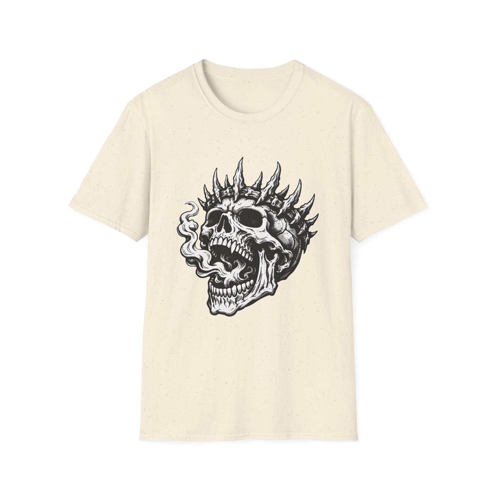 Unisex Softstyle T-Shirt Skull Gothic Halloween Horror Fantasy Creepy Smoke S