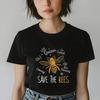 Rettet Die Bienen T-Shirt Unisex Softstyle Bienenliebhaber Kleidung Paar Buchstaben Grafik T-Shirts Unisex Regular Kurzarm Lässiger Stil