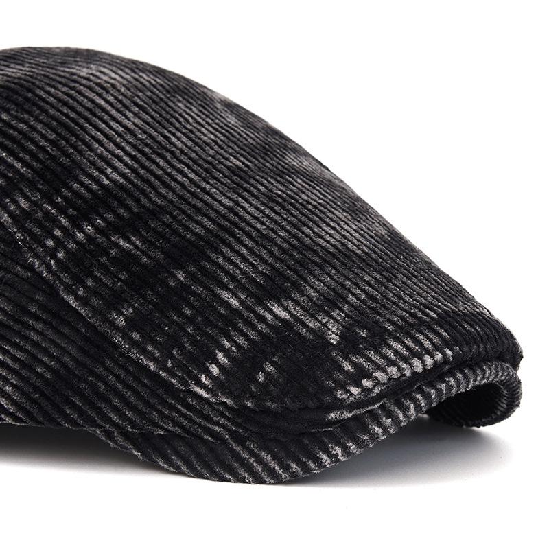 Autumn Winter Forward Cap Men's Corduroy Peaked Cap Women's Retro Beret British Newsboy Cap