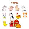 10 Farm Animal Magnetic Stickers, Farm Element Magnetic Stickers, Suitable for Kitchens, Offices, Classrooms, Refrigerators
