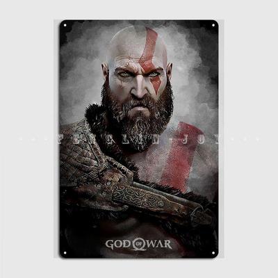 Bóg Wojny Plakat Metalowa Tabliczka Ścienna Jaskinia Imprezowa Klasyczny Plakat Blaszany Znak Plakat