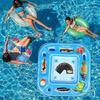 Floating Pool Game Table Inflatable Board Games Table with Cup Holders Floating Food Drink Bar Summer Pool Accessories for Adults And Kids