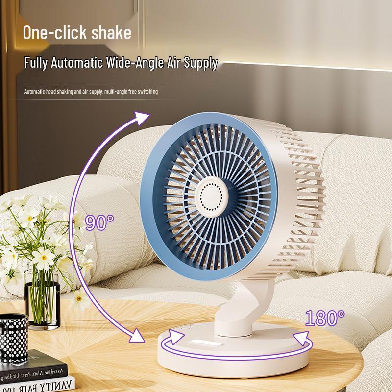 Silent Wall-Mounted & Desktop Electric Fan with Night Light and Strong Air Circulation