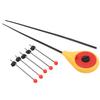 Portable Winter Outdoor Yellow Mini Ice Fishing Rod with 5PCS Red Ball Spring Rod Top TipS
